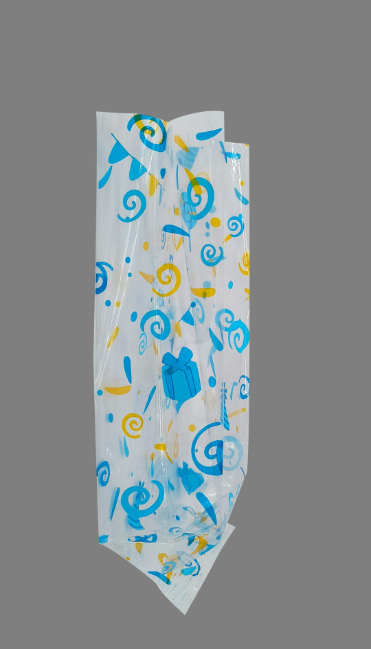 Bolsa Celofán Decorada Cumpleaños Azul